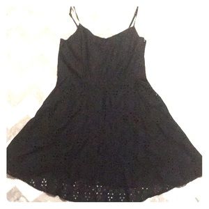 Fit & Flare Eyelet Little Black Dress